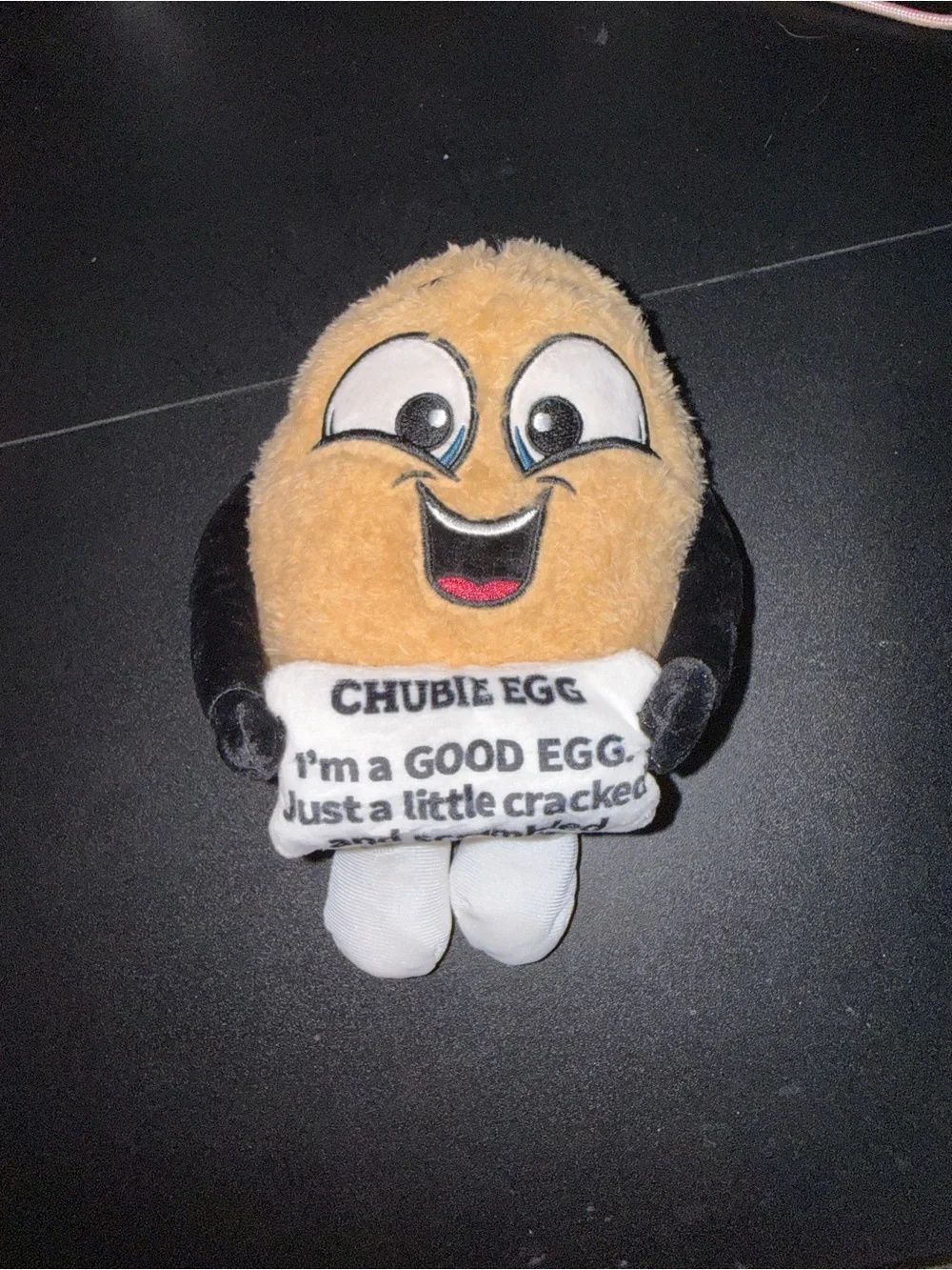 chubbies Tan and Black Chubie Egg Plush Accent Pillow